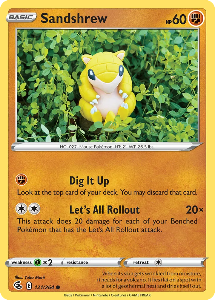 Sword & Shield—Fusion Strike 영어판 Sandshrew 131 카드 앞면