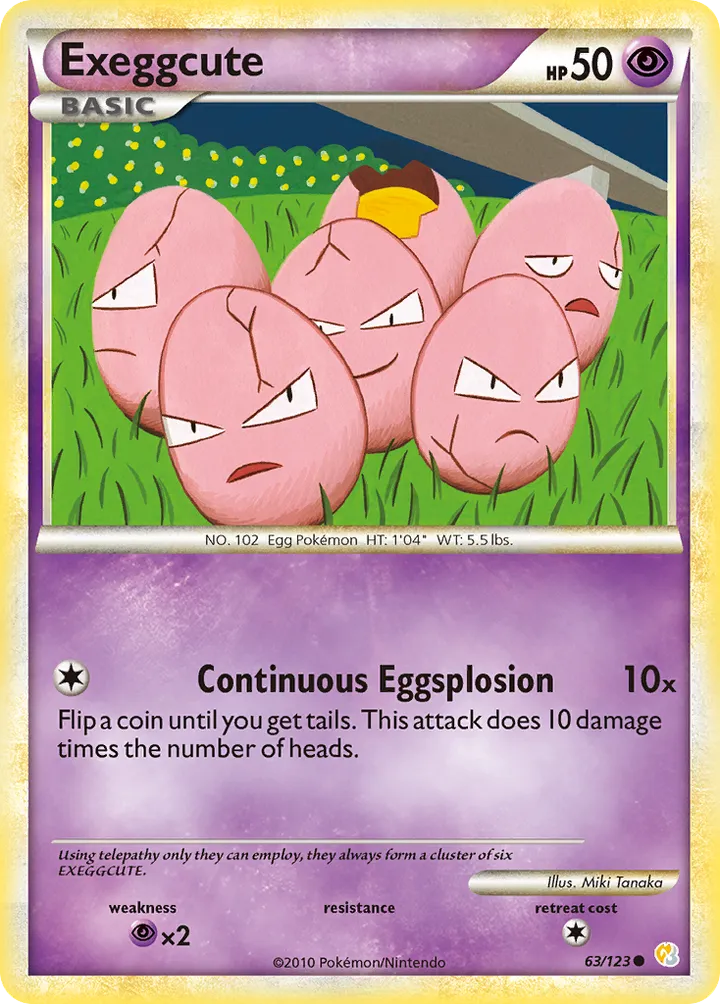 HeartGold & SoulSilver 영어판 Exeggcute 63 카드 앞면
