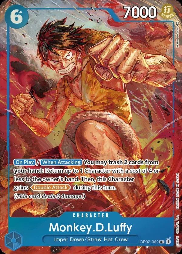 Paramount War 英語版 Monkey.D.Luffy OP02-062 · パラレル カード表面