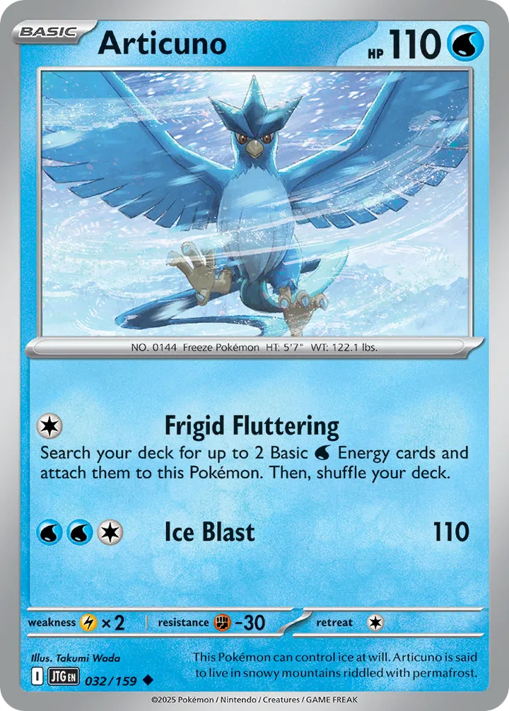 Scarlet & Violet—Journey Together 영어판 Articuno 32 카드 앞면