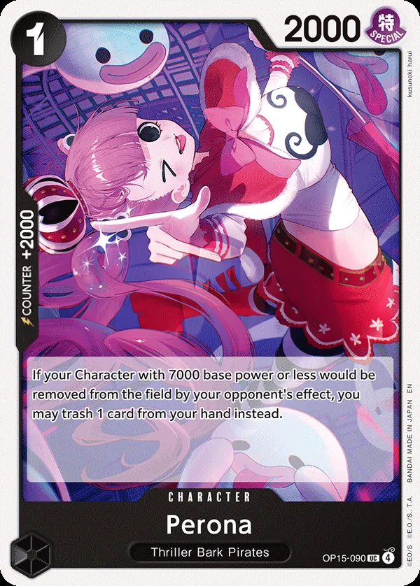 Adventure on Kami's Island 英語版 Perona OP15-090 カード表面