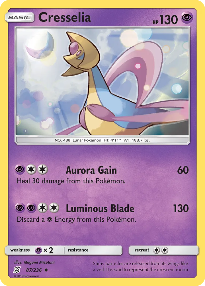 Sun & Moon—Unified Minds 영어판 Cresselia 87 카드 앞면