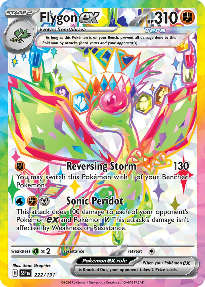 Scarlet & Violet—Surging Sparks 영어판 Flygon ex 222 카드 앞면
