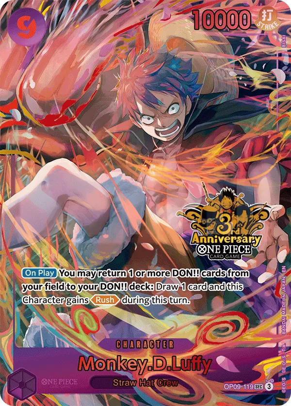 Emperors in the New World 영어판 Monkey.D.Luffy OP09-119 · 패럴렐 4 카드 앞면