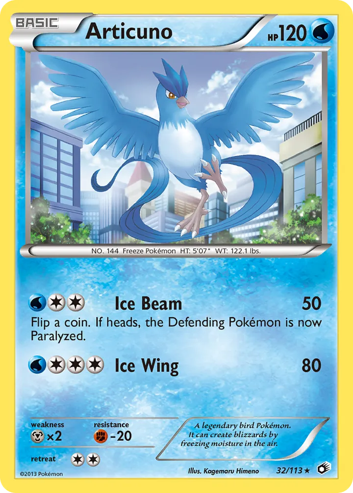 Black & White—Legendary Treasures 英語版 Articuno 32 カード表面