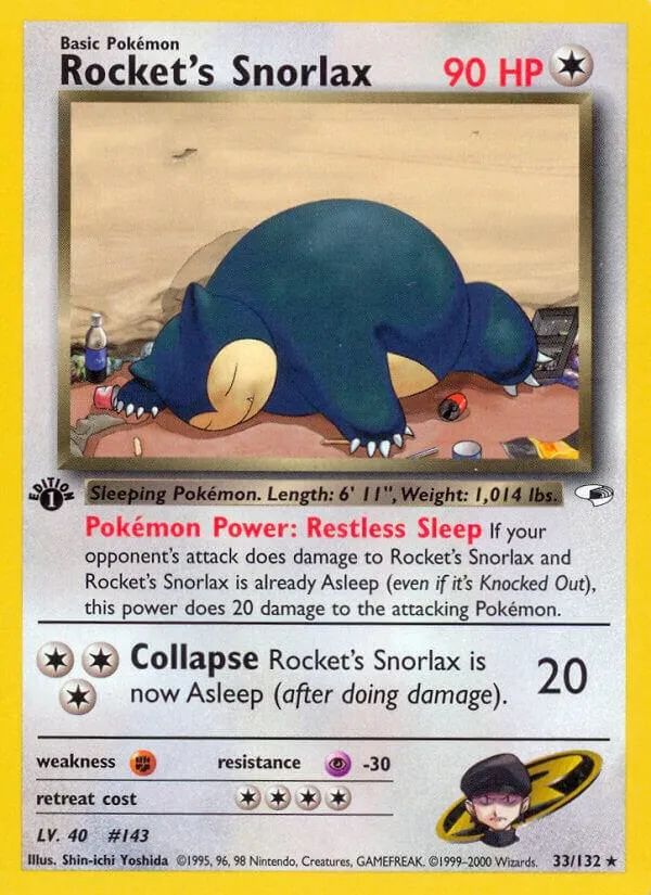 Gym Heroes 英語版 Rocket's Snorlax 33 カード表面