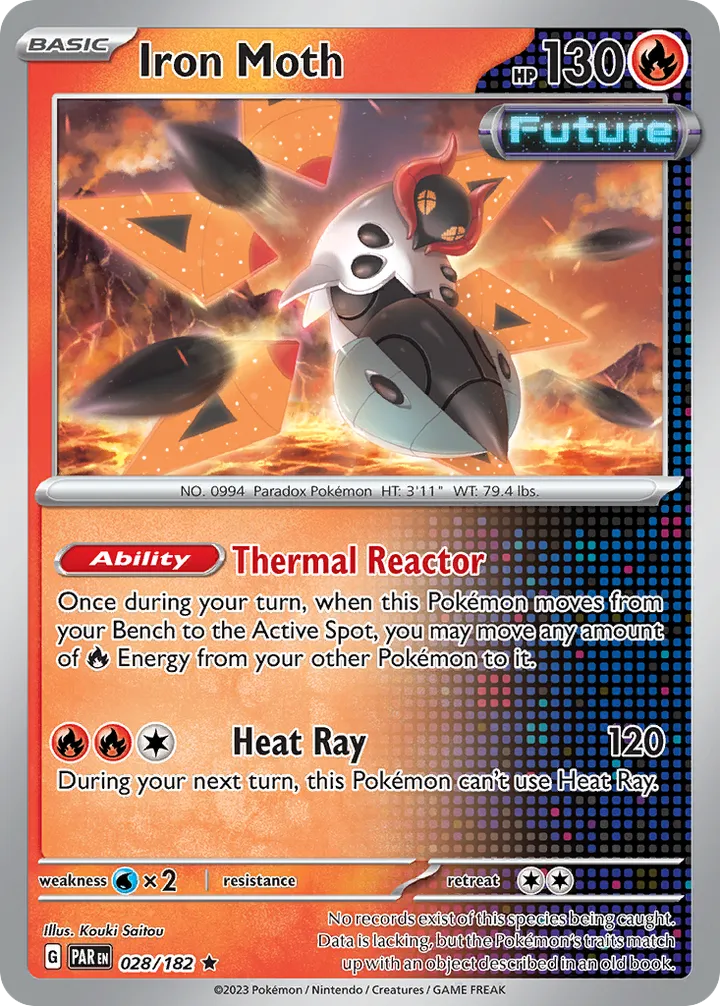 Front of Iron Moth 28, Scarlet & Violet—Paradox Rift English