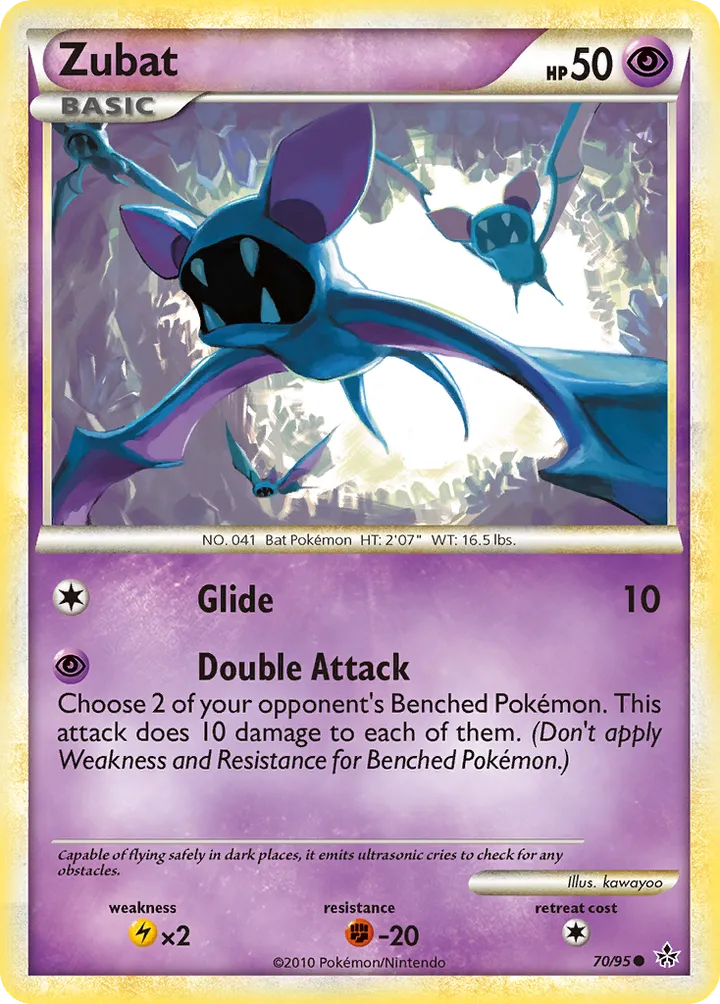 HS—Unleashed 영어판 Zubat 70 카드 앞면