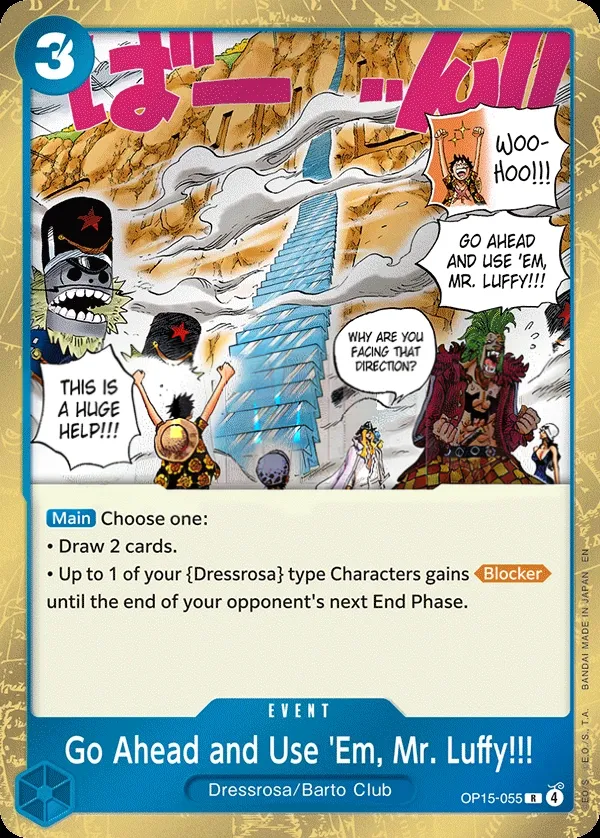Adventure on Kami's Island 英語版 Go Ahead and Use 'Em, Mr. Luffy!!! OP15-055 カード表面
