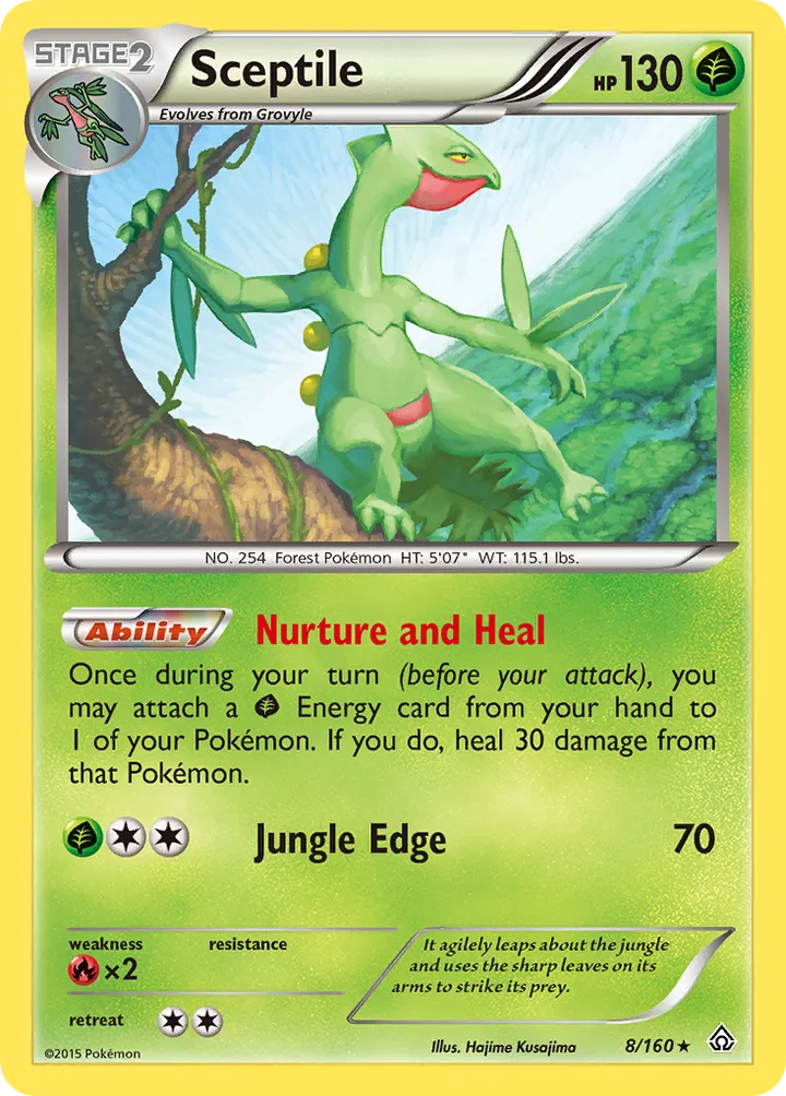 XY—Primal Clash 영어판 Sceptile 8 카드 앞면