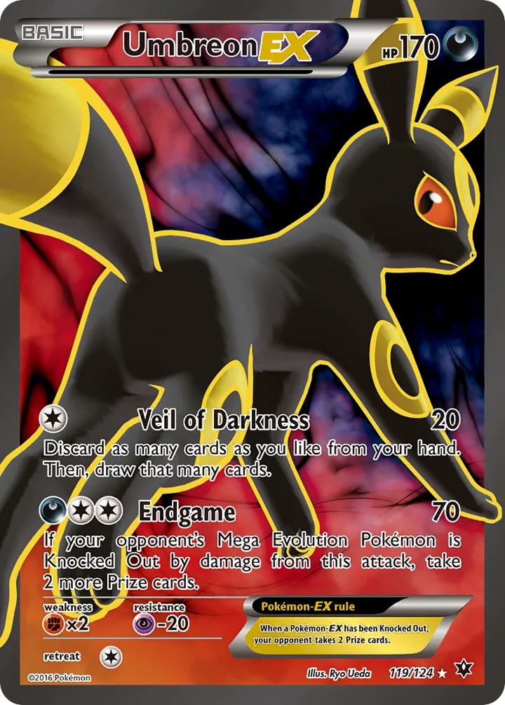 XY—Fates Collide 영어판 Umbreon-EX 119 카드 앞면