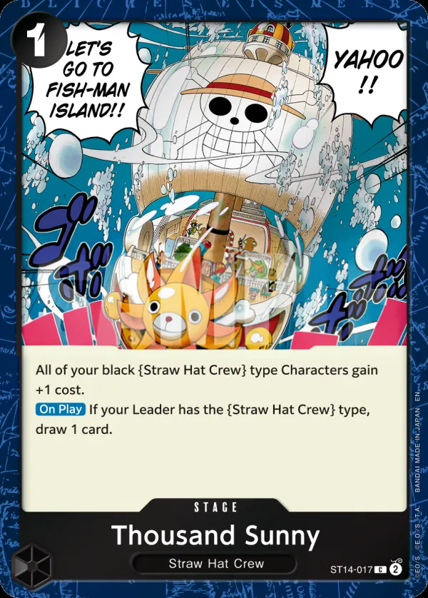3D2Y 영어판 Thousand Sunny ST14-017 · 패럴렐 카드 앞면