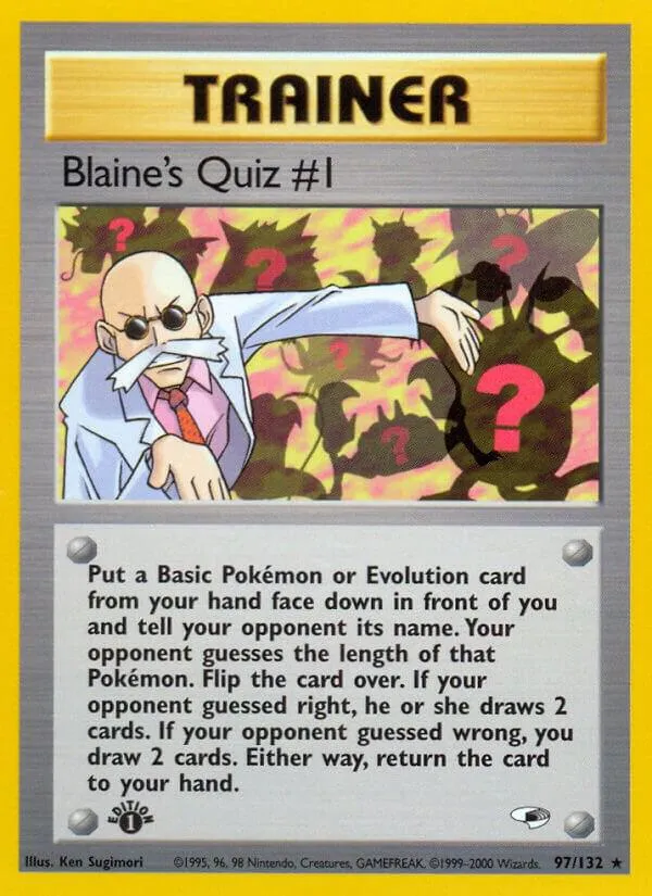 Gym Heroes 英語版 Blaine's Quiz #1 97 カード表面
