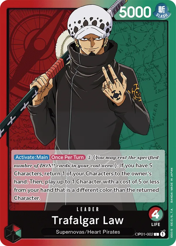 Romance Dawn 영어판 Trafalgar Law OP01-002 카드 앞면
