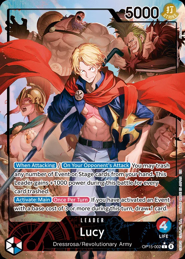 Adventure on Kami's Island 英語版 Lucy OP15-002 · パラレル カード表面