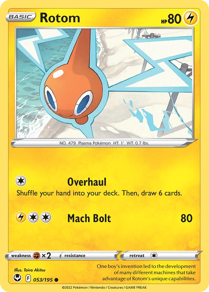 Sword & Shield—Silver Tempest 영어판 Rotom 53 카드 앞면