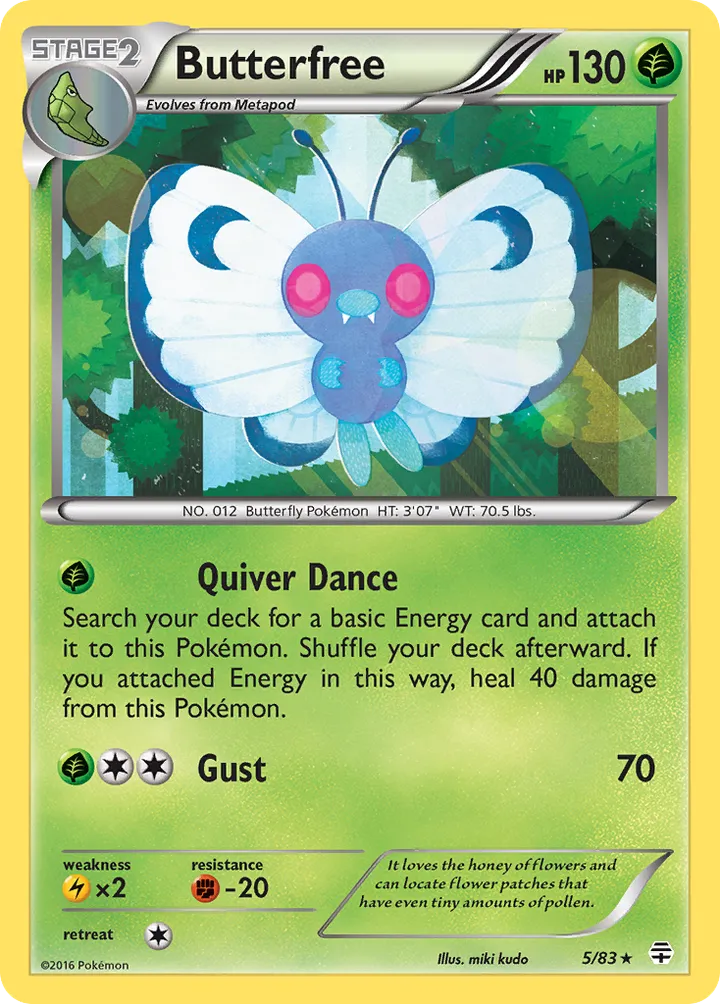 Generations 英語版 Butterfree 5 カード表面