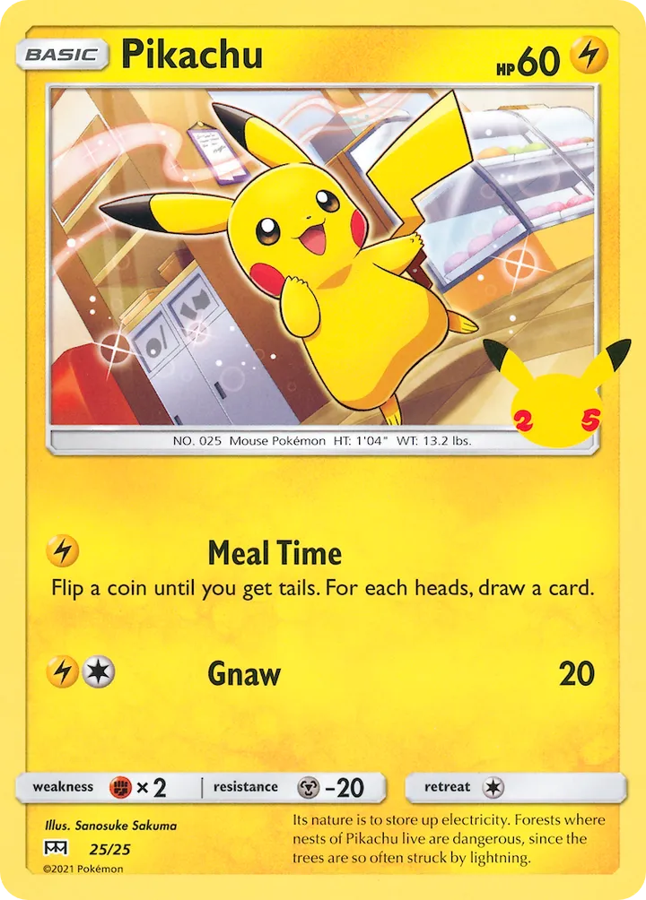 McDonald's Collection 2021 英語版 Pikachu 25 カード表面