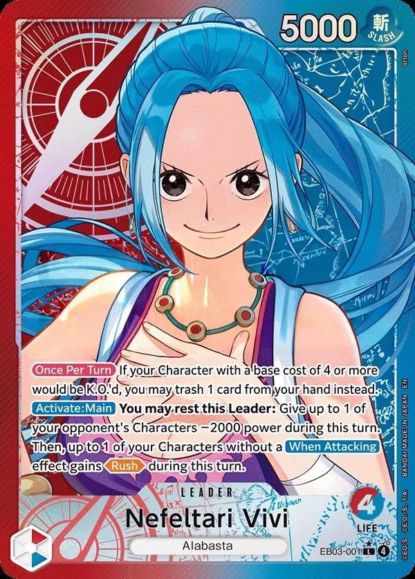 Front of Nefeltari Vivi EB03-001 · Parallel, One Piece Heroines Edition English