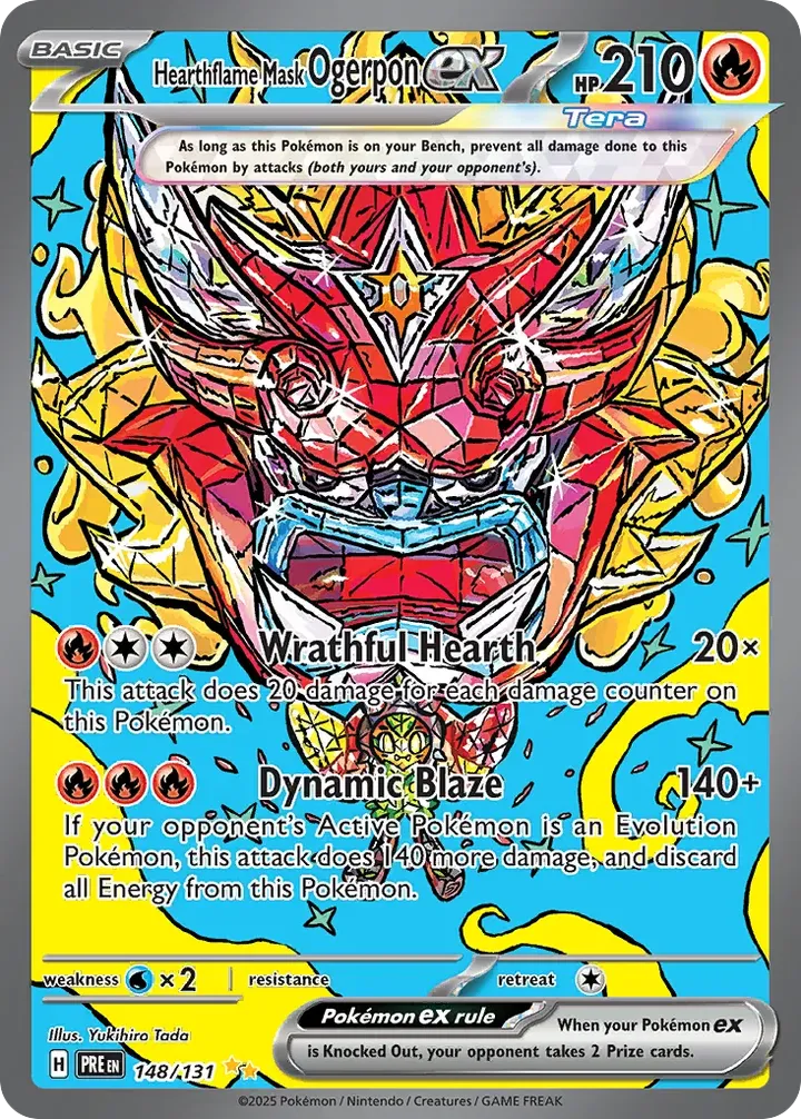 Scarlet & Violet—Prismatic Evolutions 영어판 Hearthflame Mask Ogerpon ex 148 카드 앞면