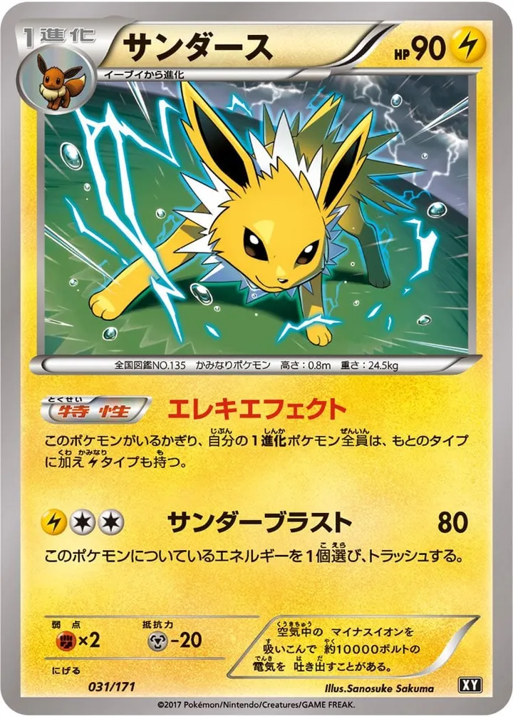 THE BEST OF XY 일본판 サンダース 31 카드 앞면