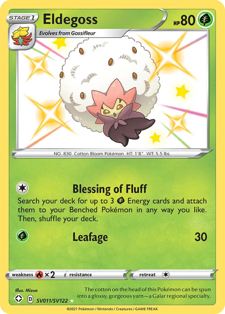 Shining Fates 영어판 Eldegoss SV011 카드 앞면