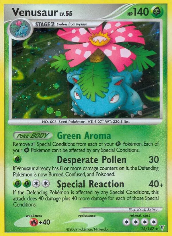 Platinum—Supreme Victors 영어판 Venusaur 13 카드 앞면