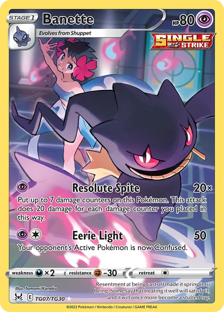 Sword & Shield—Lost Origin 英語版 Banette TG07 カード表面