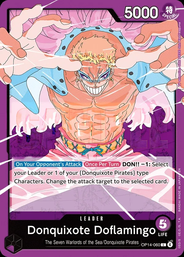 The Azure Sea's Seven 英語版 Donquixote Doflamingo OP14-060 カード表面