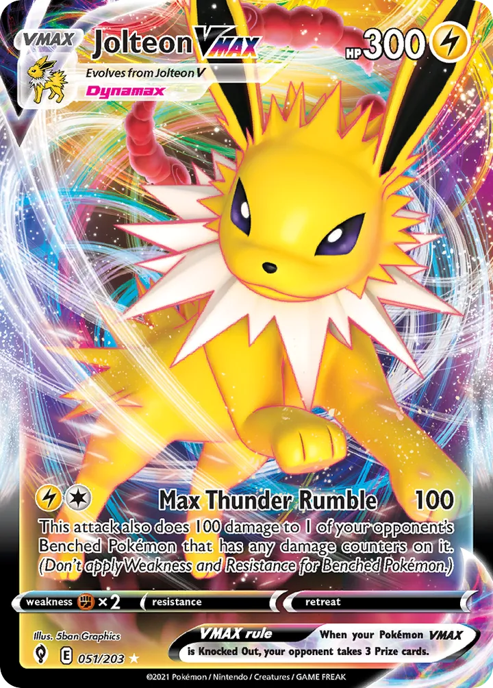 Sword & Shield—Evolving Skies 영어판 Jolteon VMAX 51 카드 앞면