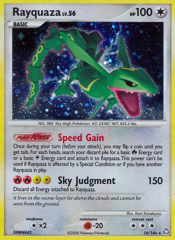 Diamond & Pearl—Legends Awakened 英語版 Rayquaza 14 カード表面