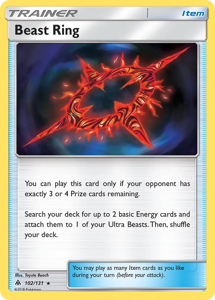 Sun & Moon—Forbidden Light 영어판 Beast Ring 102 카드 앞면