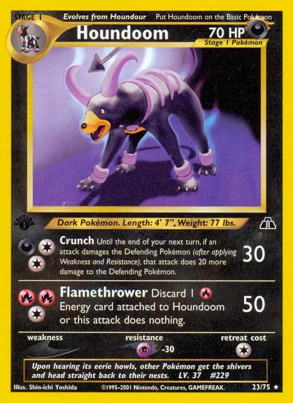 Neo Discovery 영어판 Houndoom 23 카드 앞면