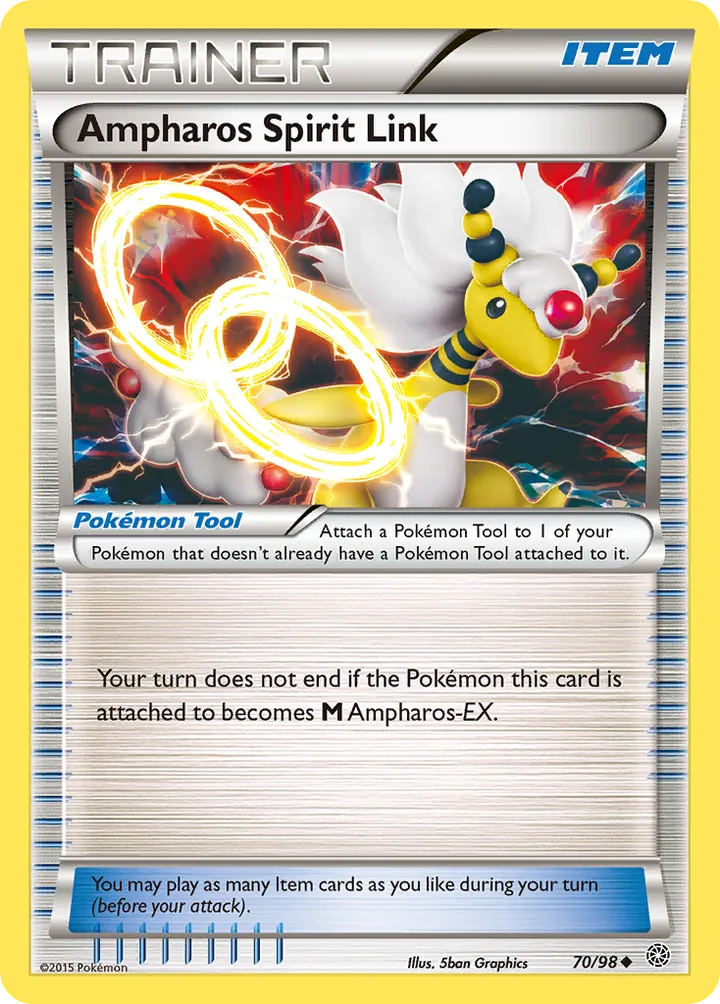 Front of Ampharos Spirit Link 70, XY—Ancient Origins English