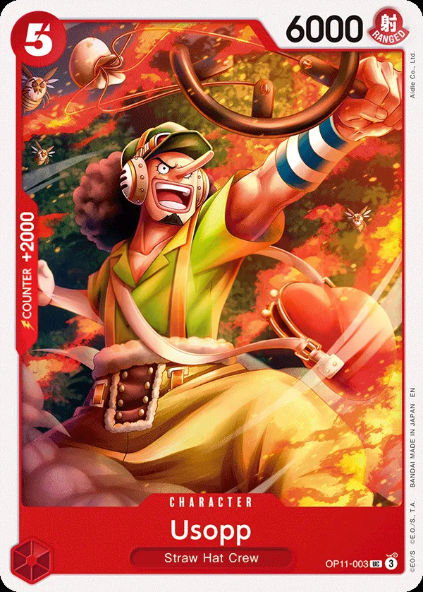 A Fist of Divine Speed 영어판 Usopp OP11-003 · 재록 카드 앞면