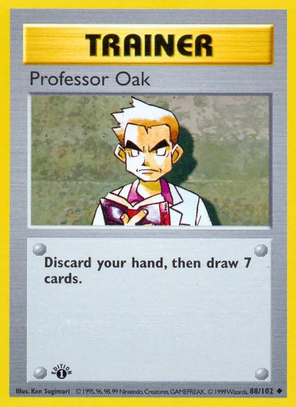 Base Set 영어판 Professor Oak 88 카드 앞면