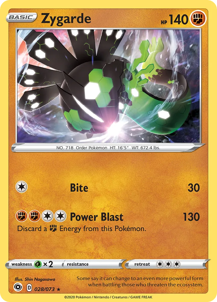 Champion's Path 英語版 Zygarde 28 カード表面