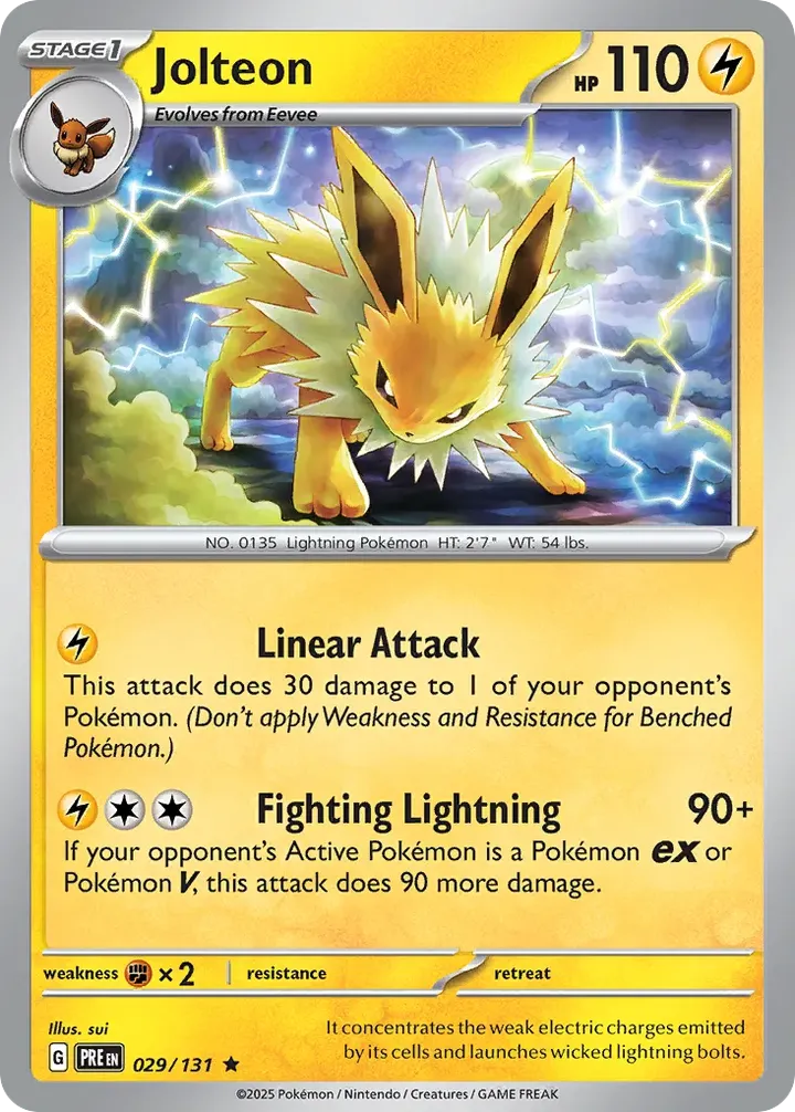 Scarlet & Violet—Prismatic Evolutions 英語版 Jolteon 29 カード表面