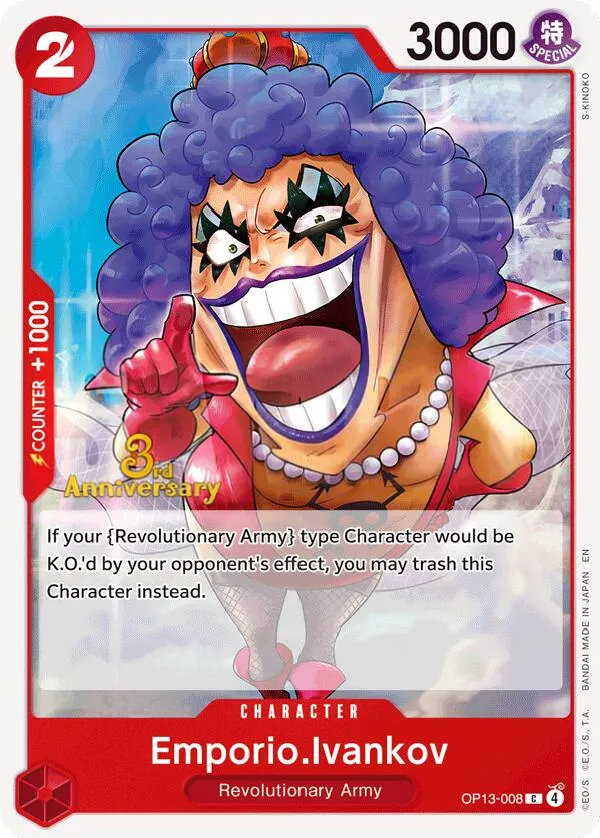Carrying on His Will 영어판 Emporio.Ivankov OP13-008 · 기념 대회 카드 앞면