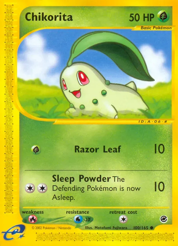 Expedition Base Set 英語版 Chikorita 100 カード表面
