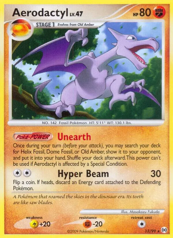Platinum—Arceus 英語版 Aerodactyl 13 カード表面