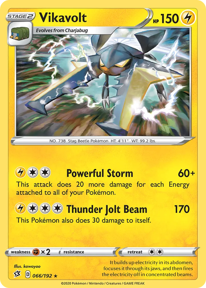 Sword & Shield—Rebel Clash 영어판 Vikavolt 66 카드 앞면