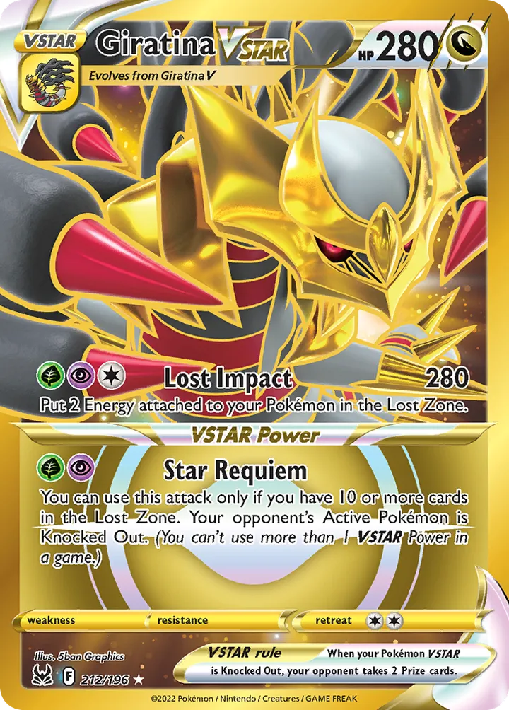 Sword & Shield—Lost Origin 英語版 Giratina VSTAR 212 カード表面