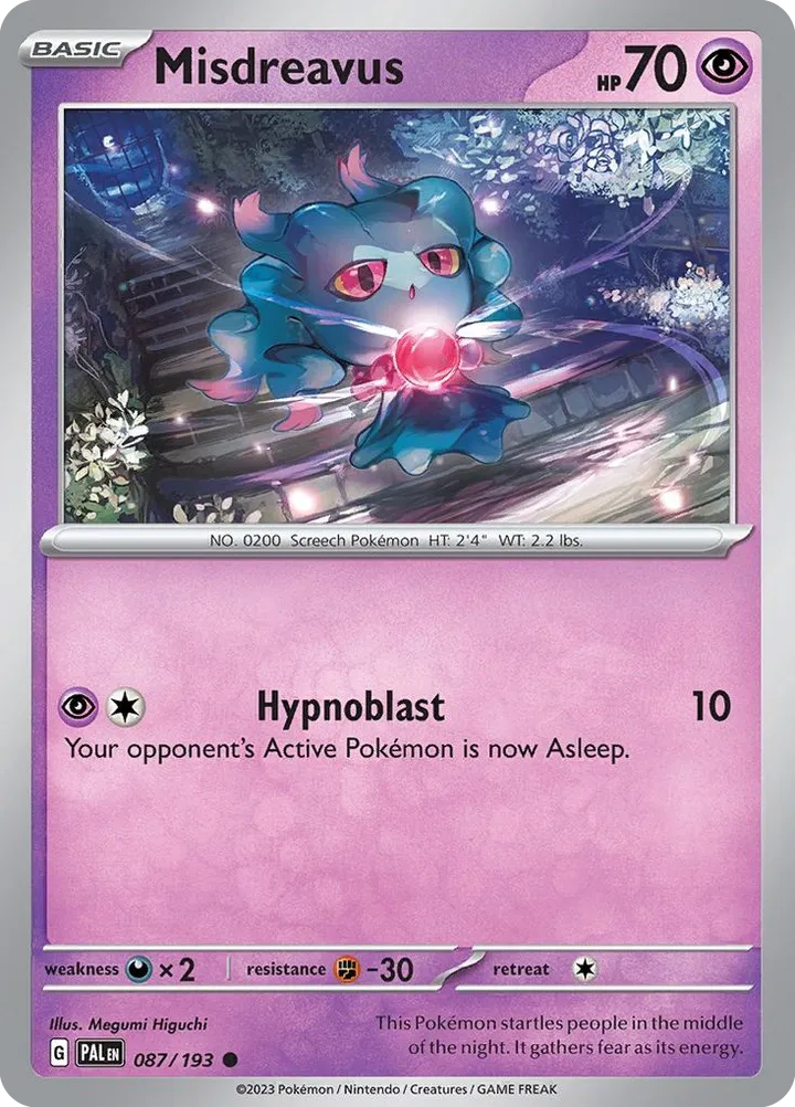 Scarlet & Violet—Paldea Evolved 영어판 Misdreavus 87 카드 앞면