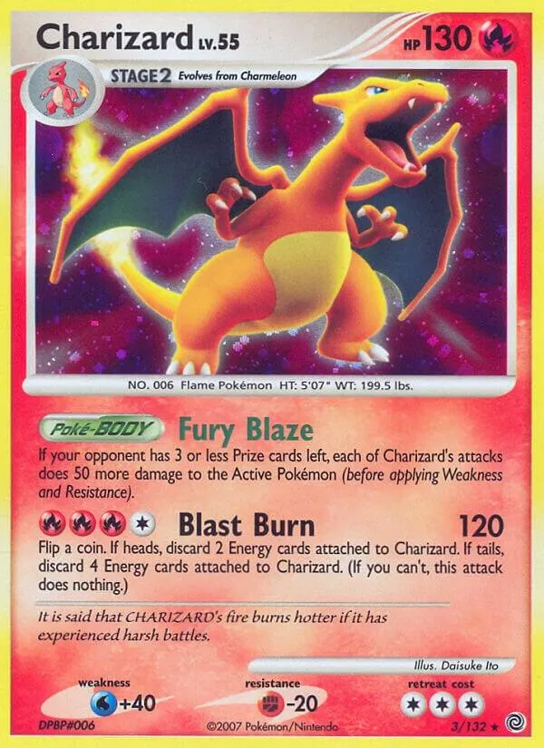 Diamond & Pearl—Secret Wonders 영어판 Charizard 3 카드 앞면