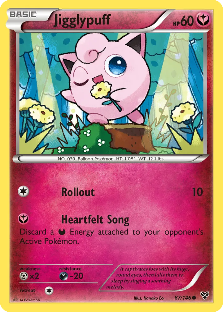 XY 英語版 Jigglypuff 87 カード表面