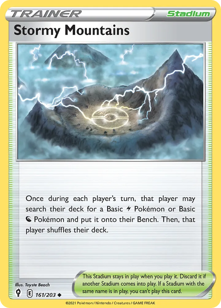 Sword & Shield—Evolving Skies 영어판 Stormy Mountains 161 카드 앞면
