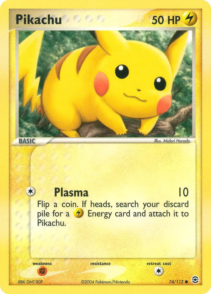 EX FireRed & LeafGreen 英語版 Pikachu 74 カード表面
