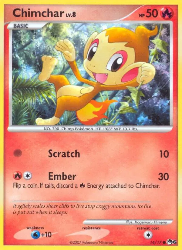 POP Series 6 영어판 Chimchar 14 카드 앞면