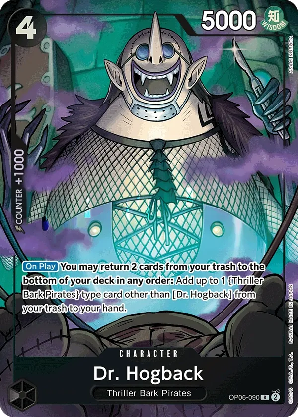 Wings of the Captain 英語版 Dr. Hogback OP06-090 · パラレル カード表面